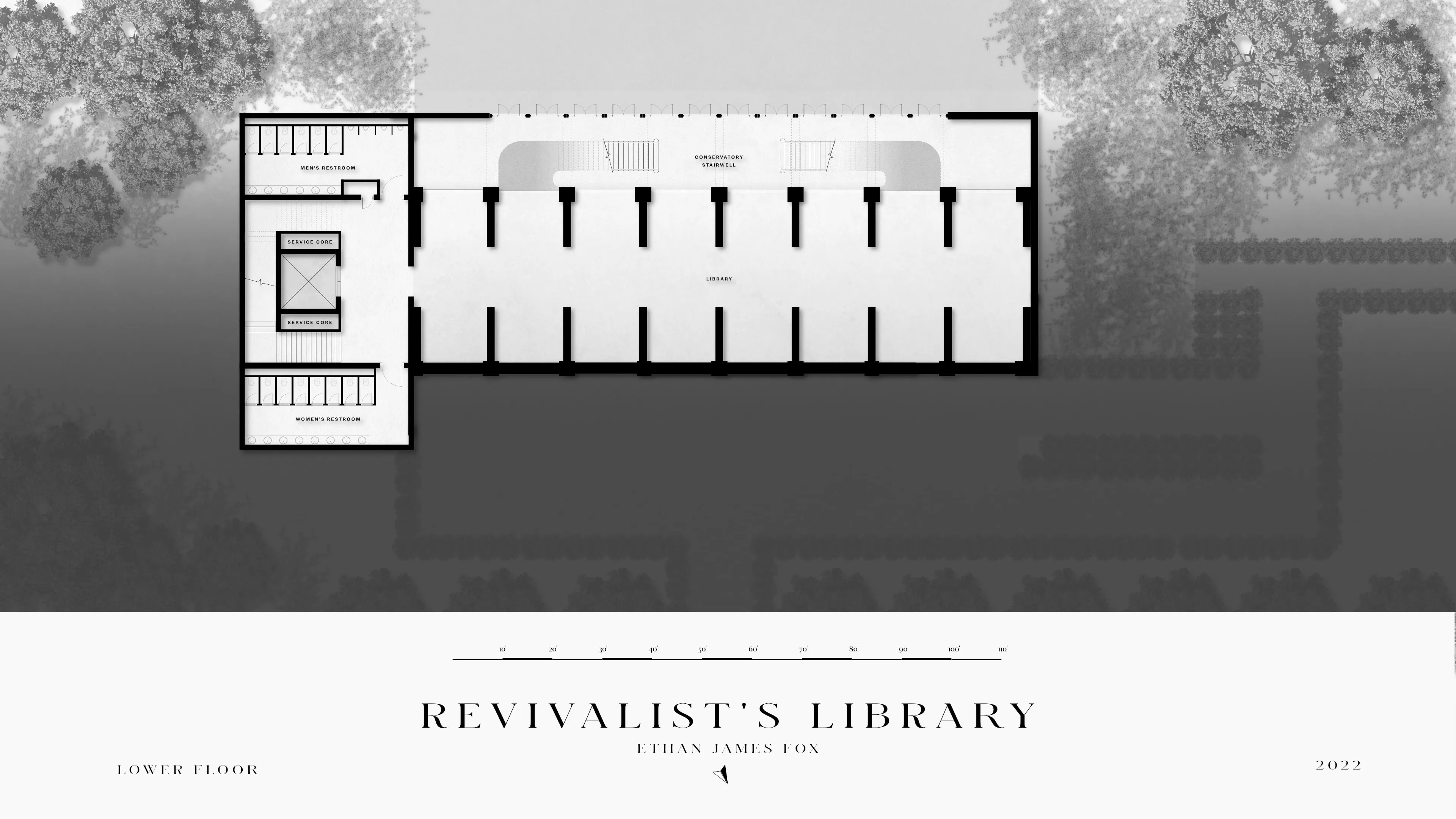 Revivalist Library Lower Floor Plan