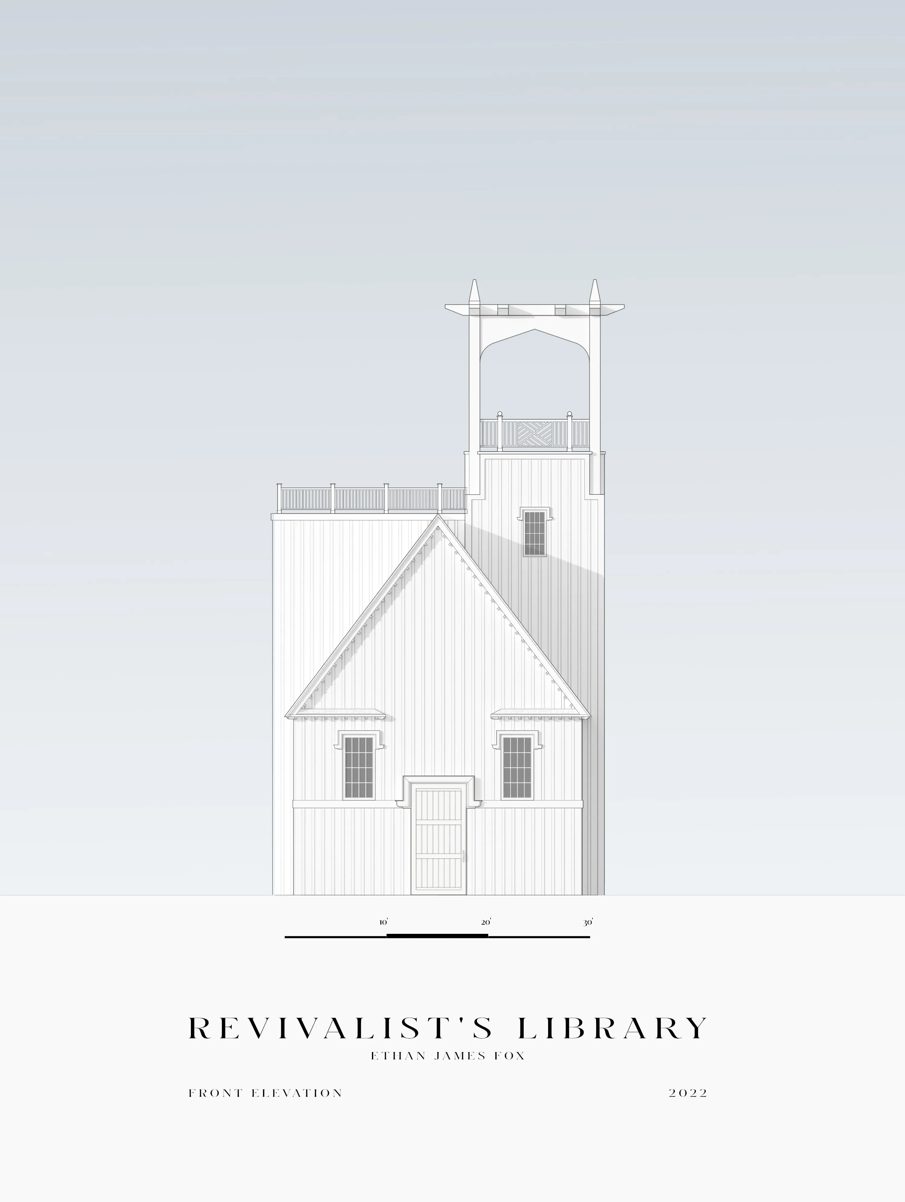 Revivalist Library Front Elevation